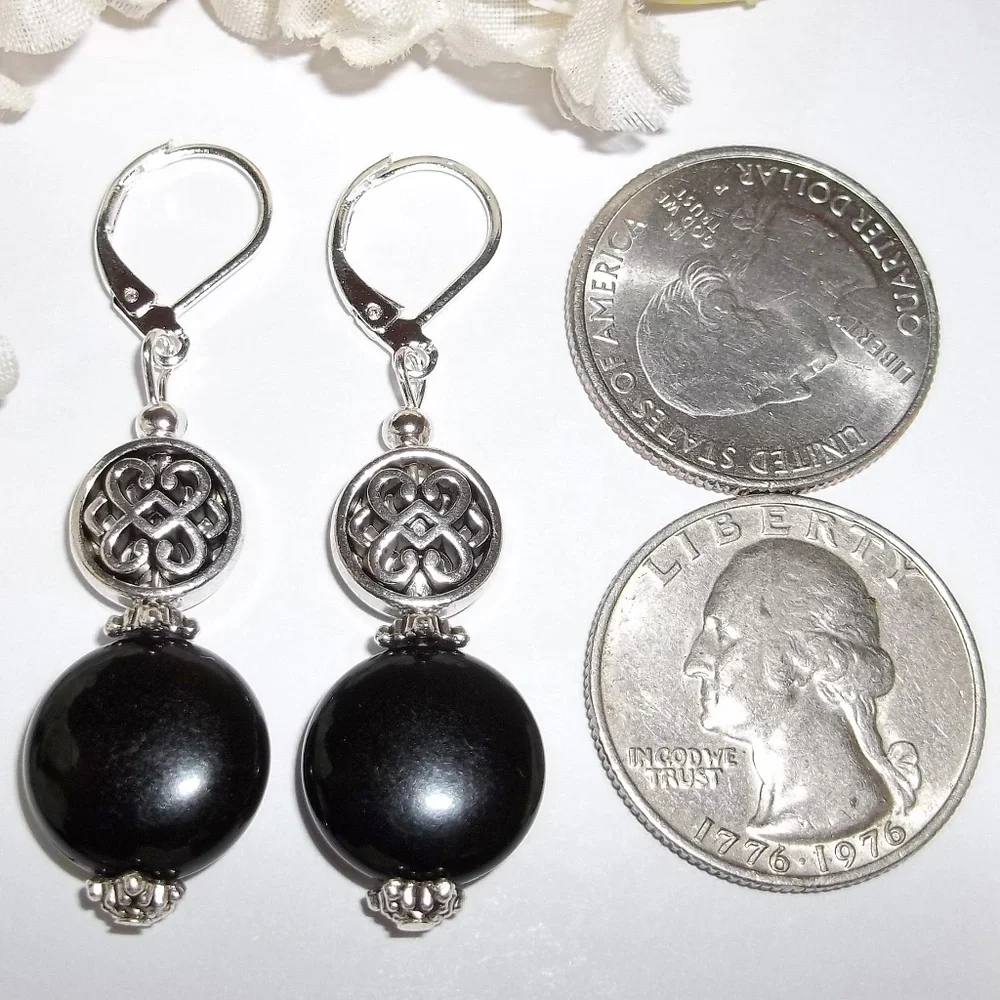 Earrings, Black and Silver Earring Set Celtic Knot NWT Earring Earring Set A059_2